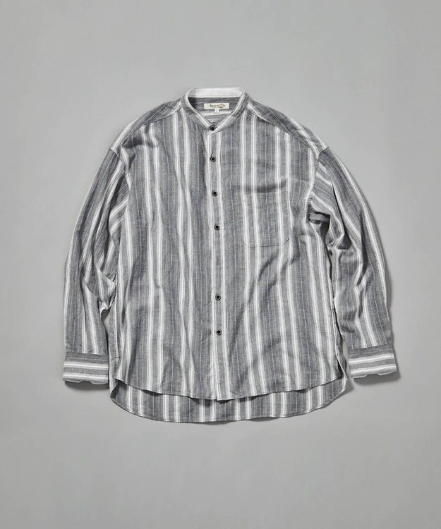 JOSEPH ABBOUD MOUNTAIN 【SPACE／UNISEX】JCヘリンボンワイドストライプ シャツ ライトグレー系2