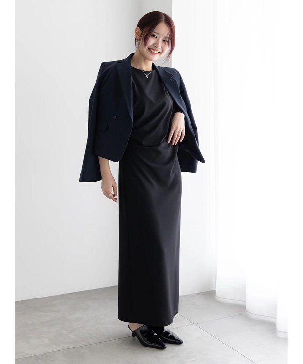 Te chichi フレア袖クロップトテーラードジャケット【AOYAMA FASHION ASSOCIATION × Te chichi】 ネイビー