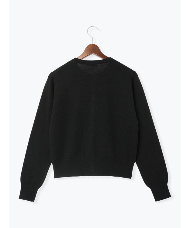 Te chichi メタルスクエア釦クルーネックカーディガン ブラック