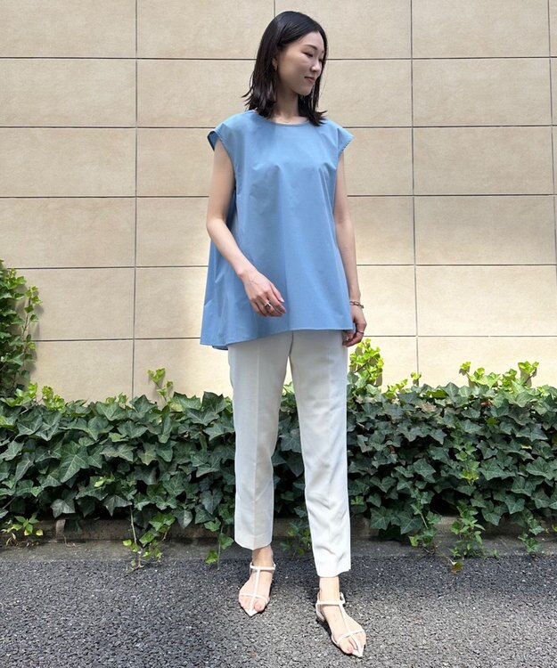 UNFILO 【撥水/ストレッチ/軽量】マジカル機能 ブラウス サックスブルー系