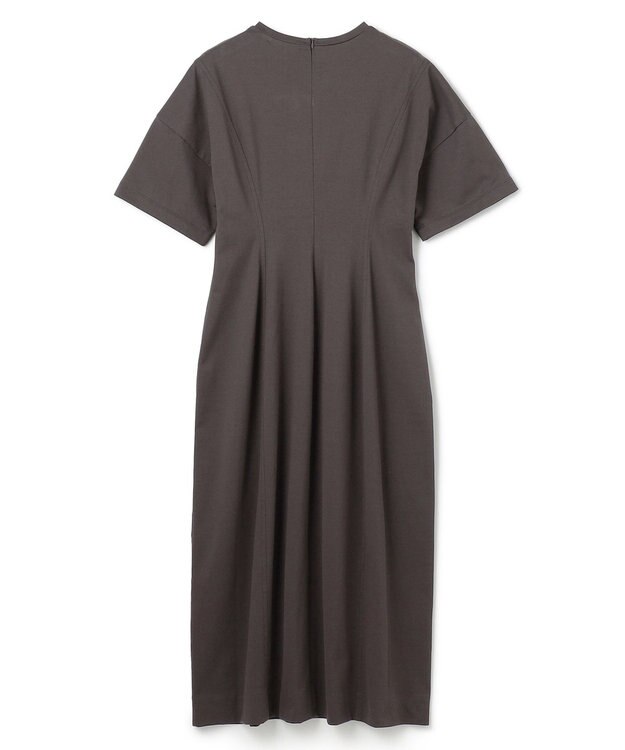 BEIGE， 【洗える】GLANTHUS / コットンカーブラインロングフレアワンピース Slate