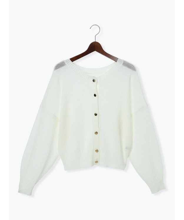 Te chichi 【WEB限定カラーあり】ペーパータッチヤーン2wayメッシュニット オフホワイト