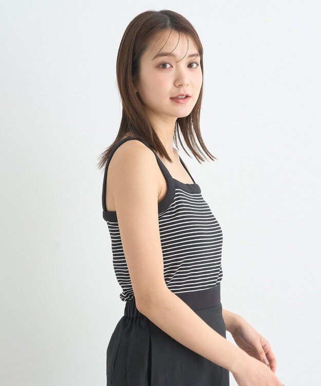 earth music&ecology ＳＥＴ２点リブアンサンブル Border Black