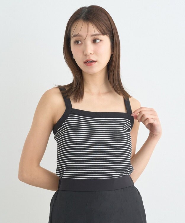 earth music&ecology ＳＥＴ２点リブアンサンブル Border Black