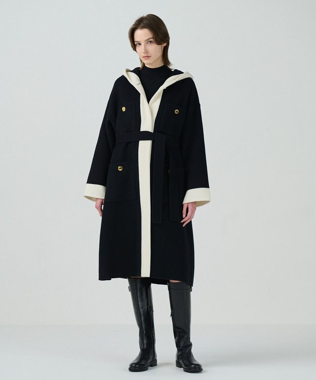 GRACE CONTINENTAL ラインフードリバーコート ブラック