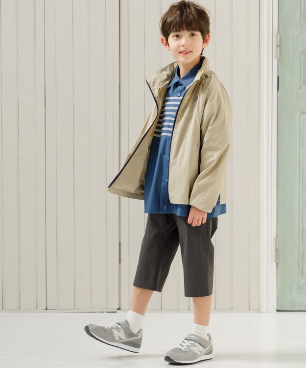J.PRESS KIDS 【110-130cm】TCブロード パネルボーダープリント シャツ ダルブルー系