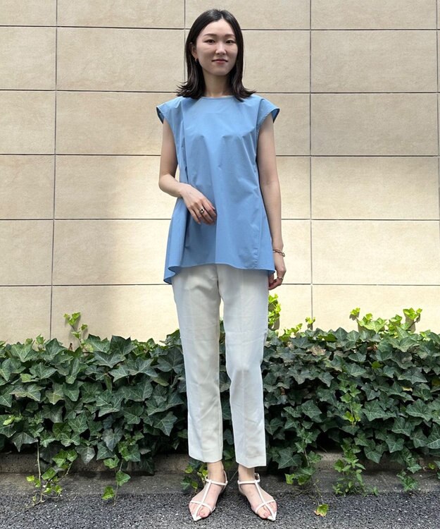 UNFILO 【撥水/ストレッチ/軽量】マジカル機能 ブラウス サックスブルー系