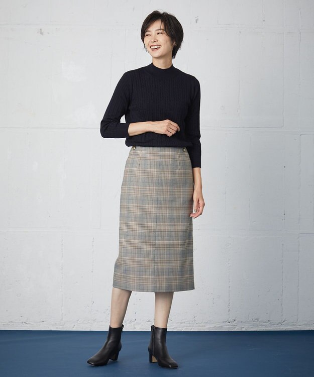 J.PRESS LADIES 【洗える】KNIT BASIC ハイネック ニット ネイビー系