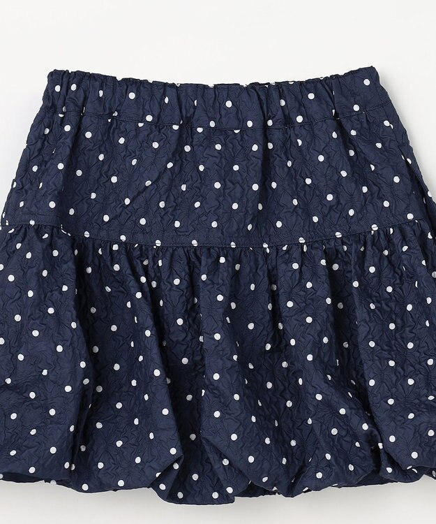 ANY KIDS 【洗濯機可能】バルーン ドットスカート ネイビー