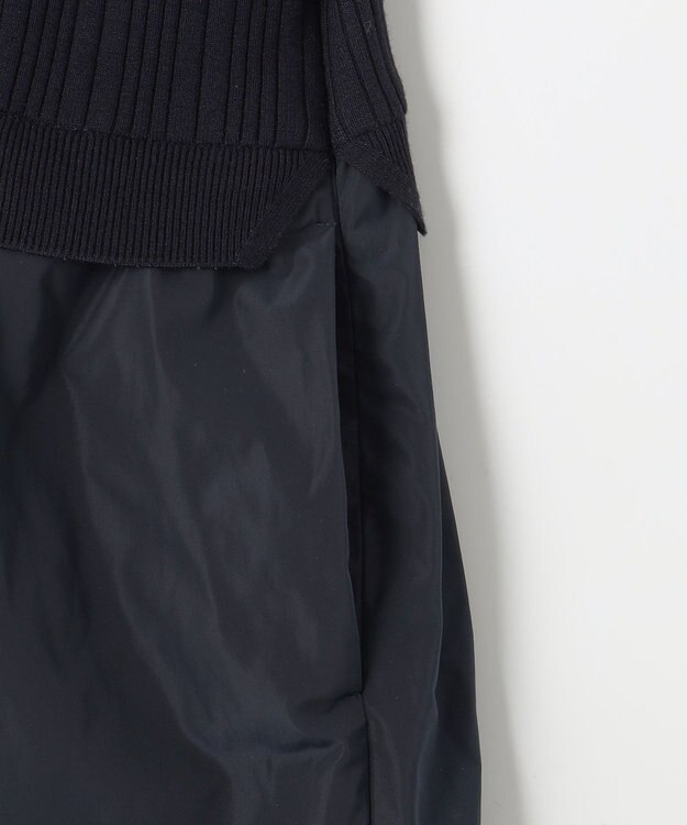 J.PRESS LADIES 【WEB限定・洗える】ニット コンビ ワンピース ネイビー系