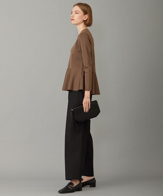 ICB 【洗える】シンセティックヤーン ペプラムニット モカ系