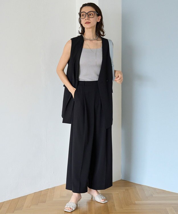 UNFILO ラメリブタンクトップ シルバー