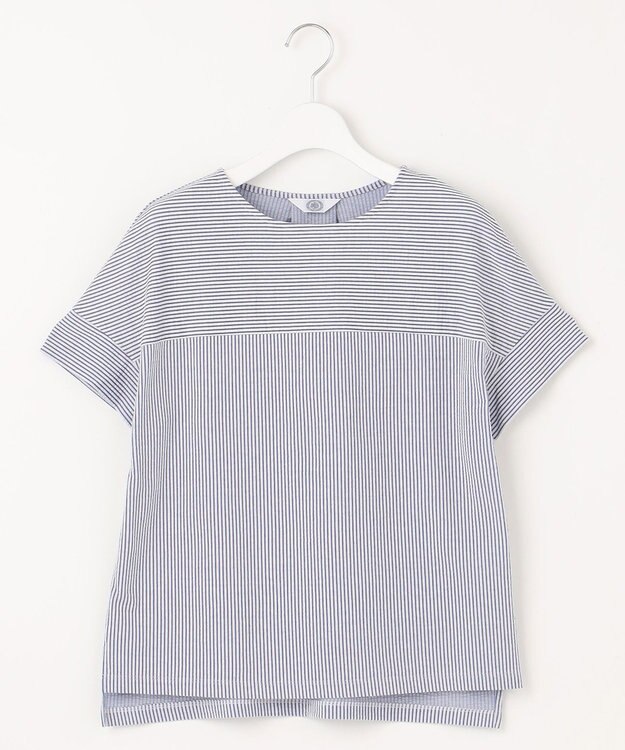 J.PRESS LADIES L 【WEB限定カラーあり・抗菌消臭・吸水速乾】サッカージャージー フレンチスリーブ カットソー ブルー系1