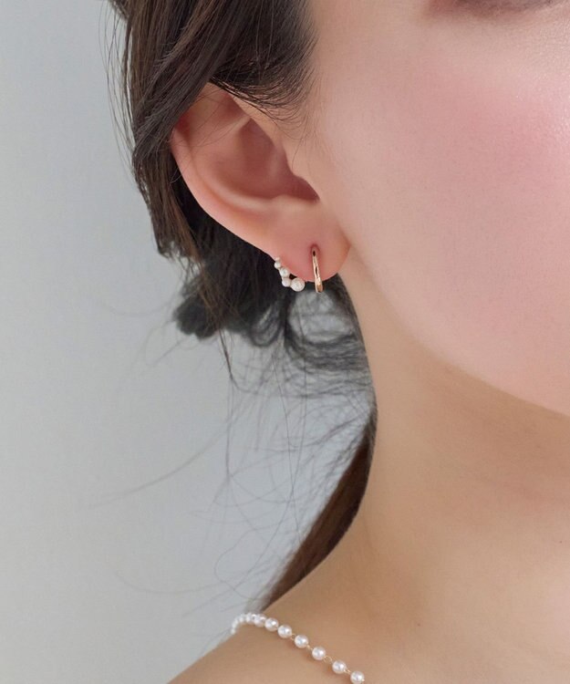 Phoebe 【痛くないシリーズ】ミルキーウェイパールフロートライトフィットイヤリング　シャンパンゴールド シャンパンゴールド