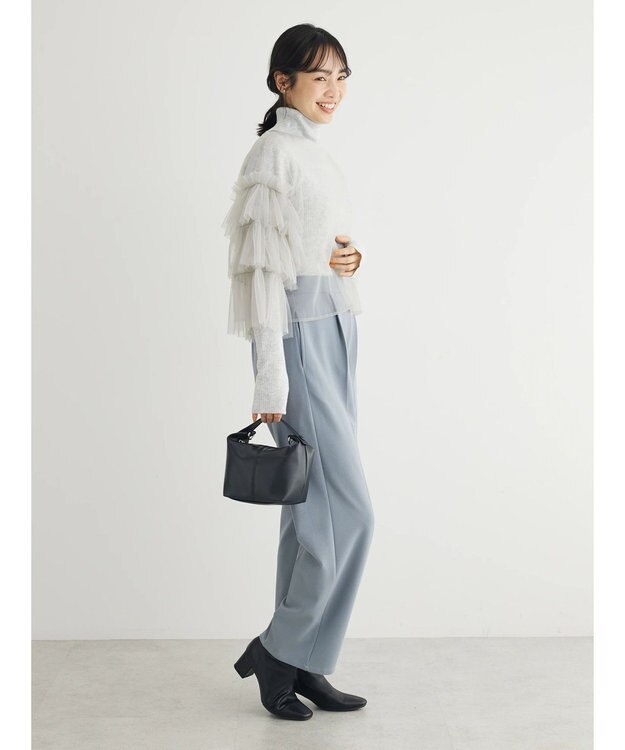 Green Parks ・ＥＬＥＮＣＡＲＥ　ＤＵＥ　２ｗａｙチュールブラウス Light Gray