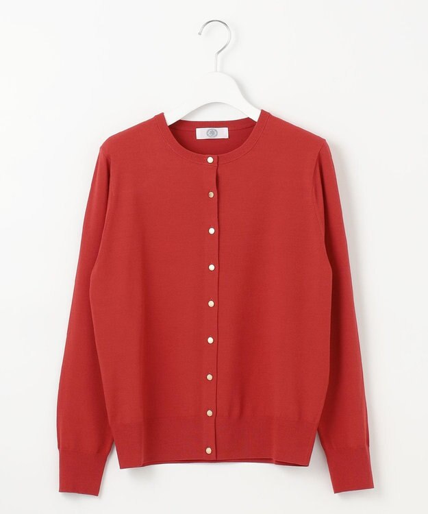 J.PRESS LADIES L 【洗える】 レーヨンエリートストレッチ カーディガン オレンジ系