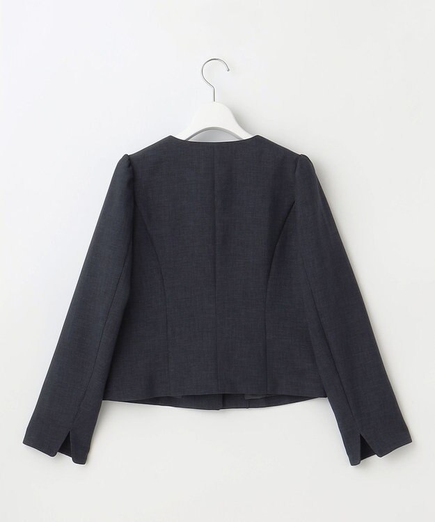 Feroux 【洗える】パールボタンジャケット×スカート セットアップ ネイビー系