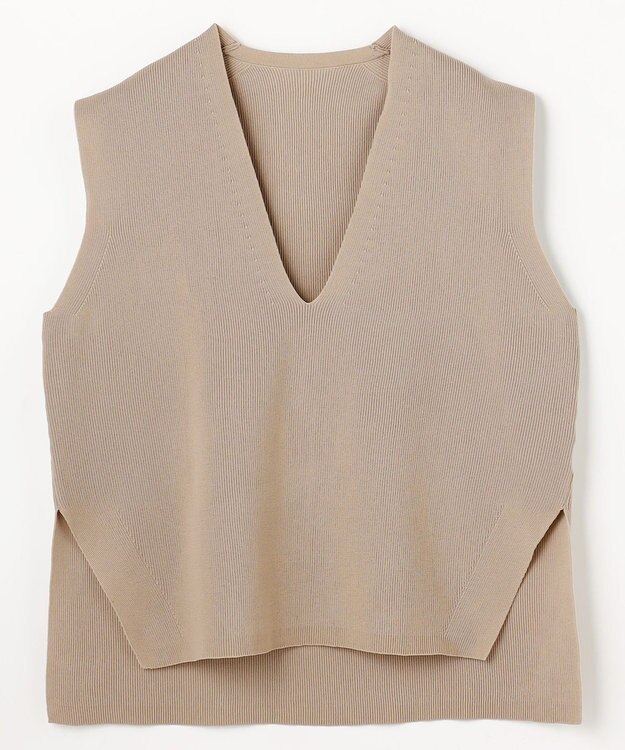 ANY Vネックニットベスト ベージュ