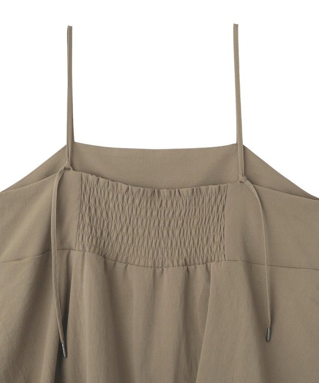 YECCA VECCA ドライタッチペプラムサロペット Dark Beige