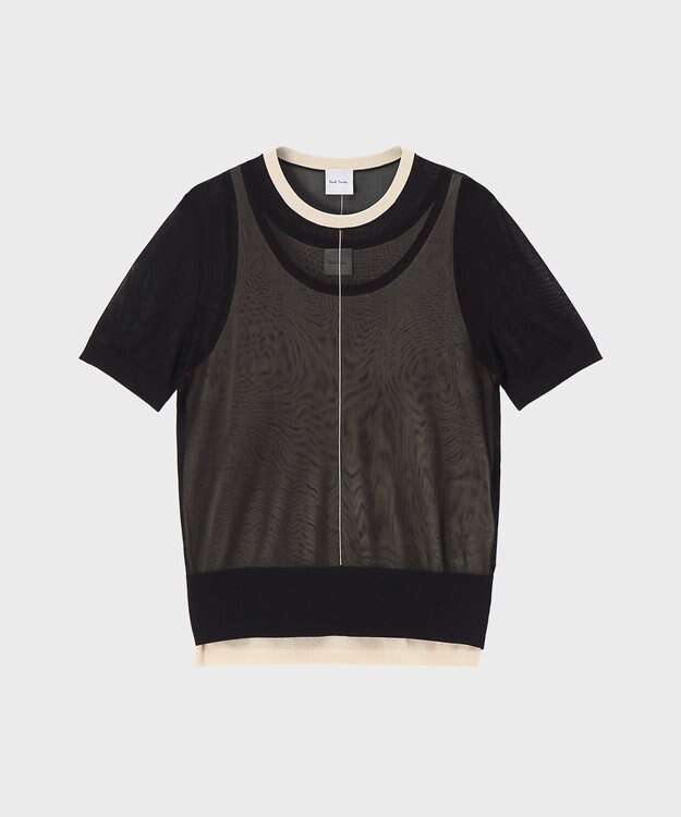 Paul Smith シアーレイヤード 半袖ニット ブラック