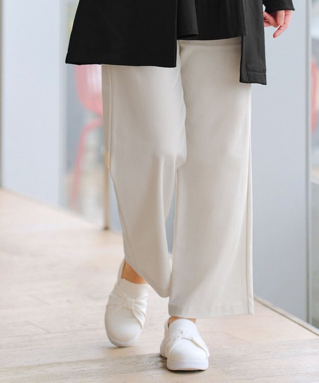 Tiaclasse 日本製エアシルキーワイドパンツ オフベージュ