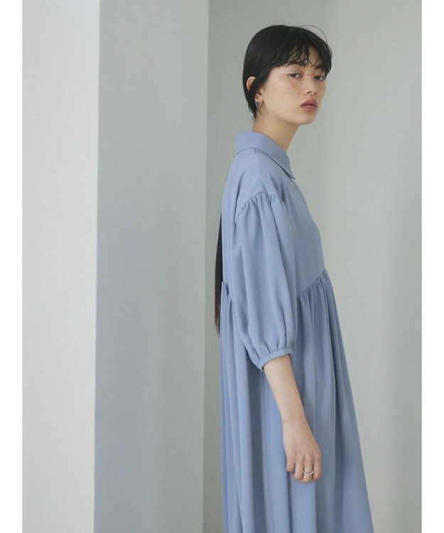 Green Parks ａ．衿付き切り替えワンピース Blue