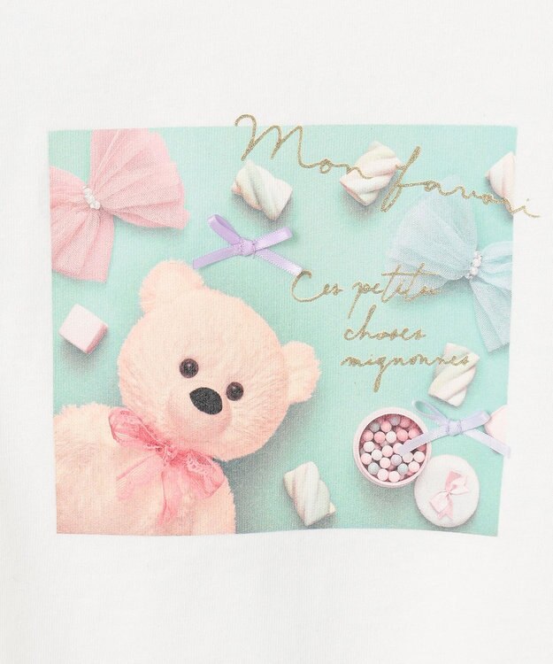 ANY KIDS フォトプリント 長袖 Ｔシャツ エクリュ×クマミント