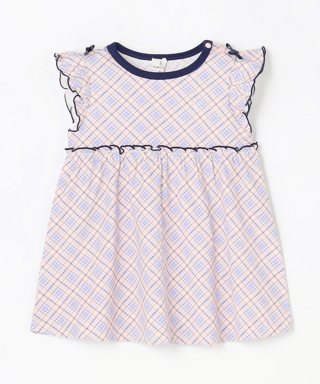 組曲 KIDS 【80-100㎝】 サマーチェックチュニック ピンク