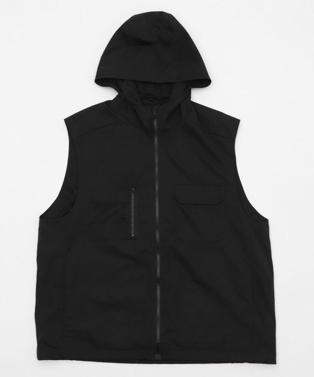 WEGO 【ユニセックス着用ITEM】フードナイロンベスト ブラック