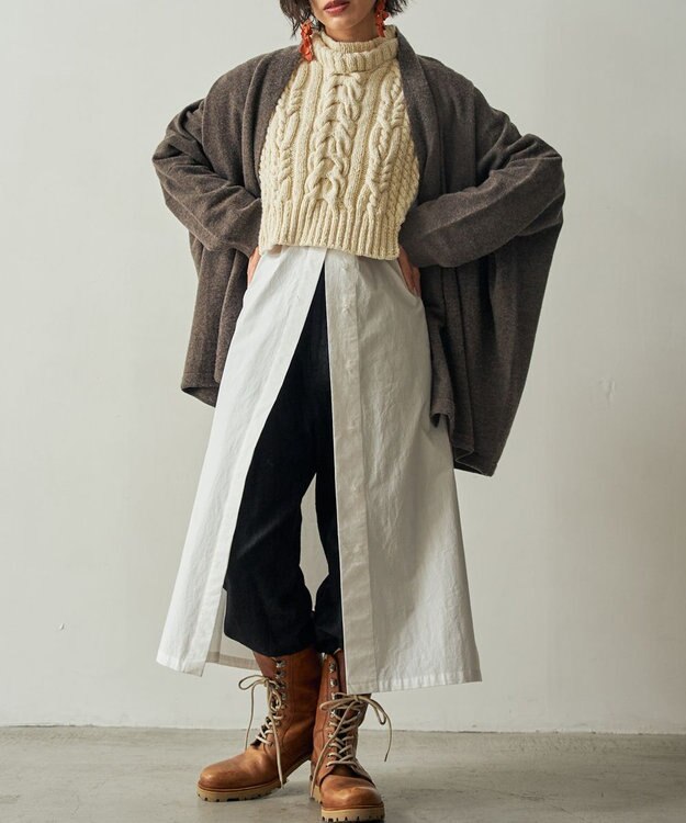 muuc 〈2WAY〉〈遠州織物の工場で織られた上質なコットン生地〉スタンドカラー 羽織り＆シャツワンピース ホワイト