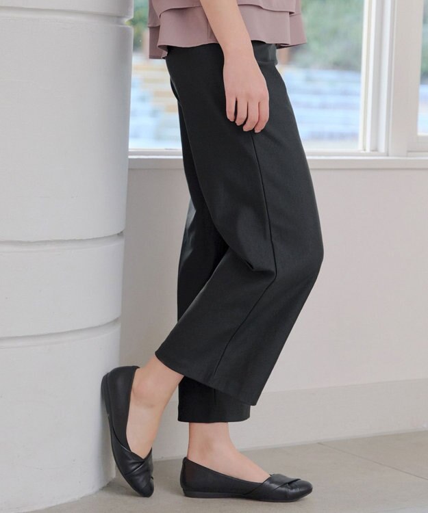 Tiaclasse 日本製エアシルキーワイドパンツ チャコールグレー