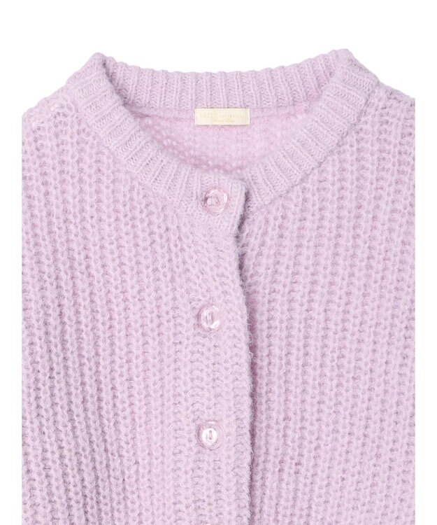 earth music&ecology ヘアリーショートニットカーディガン Lavender