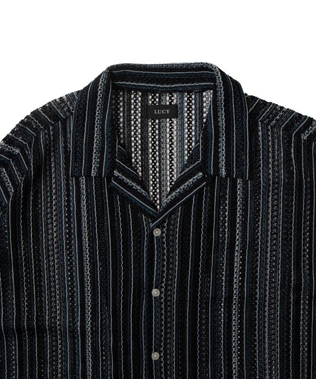 WEGO ストライプメッシュBIGシャツ（S） 柄2