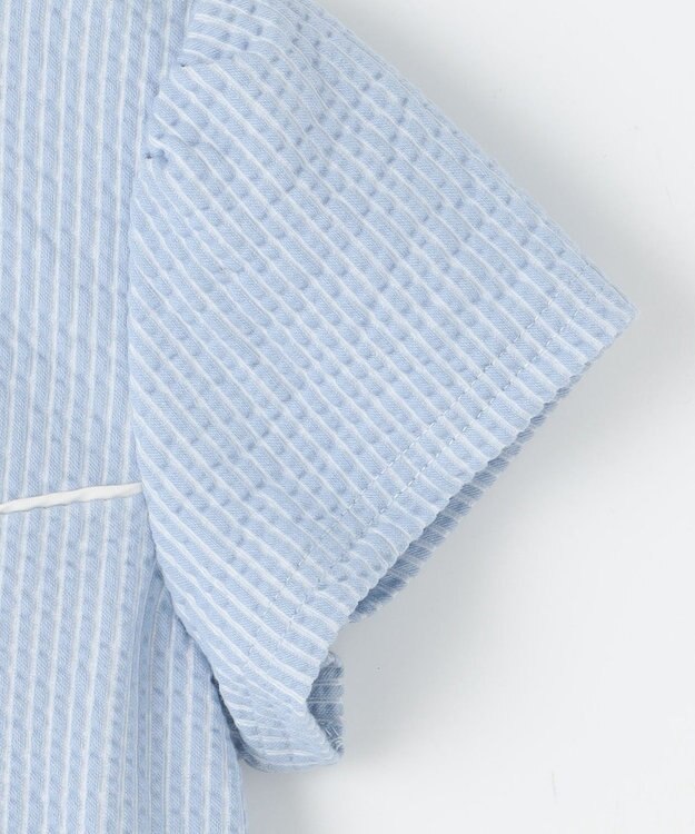 組曲 KIDS 【150-160㎝】サッカーストライプ ワンピース サックスブルー