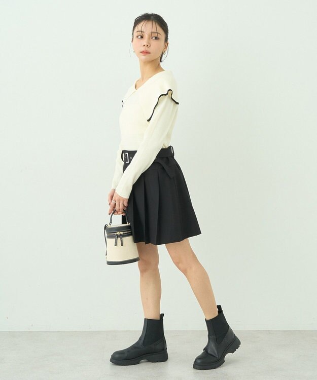 earth music&ecology ビックカラーオフショルニットプルオーバー Ivory