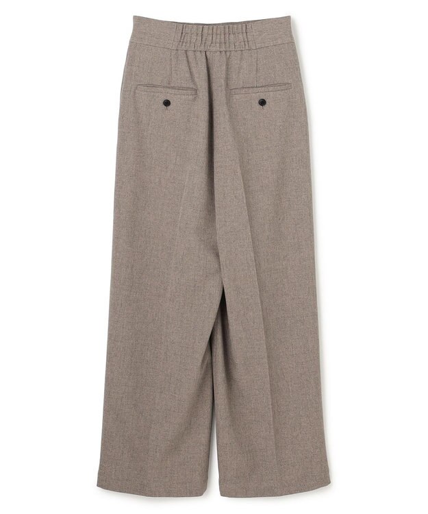 uncrave ウォッシャブルウールライクツイル ワイドパンツ シャンブレーチャコール