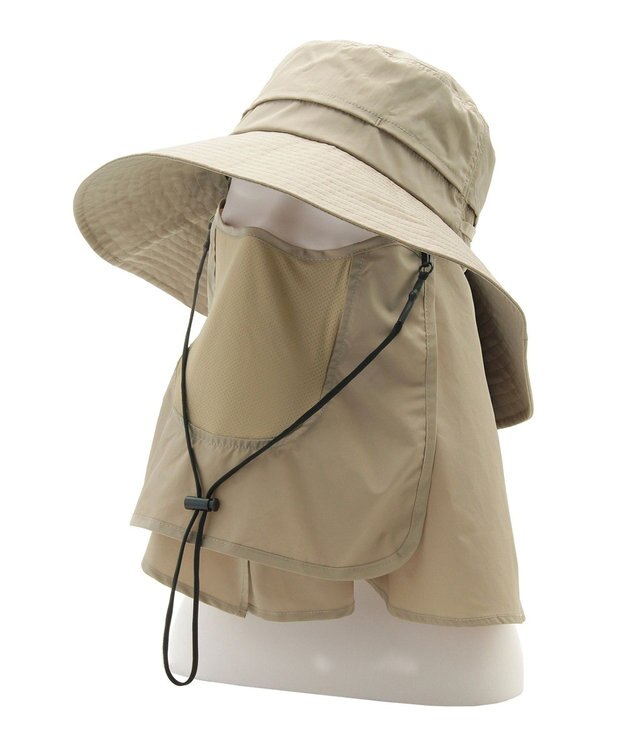 MOONBAT 【遮光100％/UVカット100％】フワクール (Fuwacool)  日差しを完全遮断サファリハット　遮光100　UV100 ベージュ