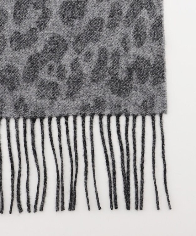 ICB アニマルパターンストール グレー系レオパード柄