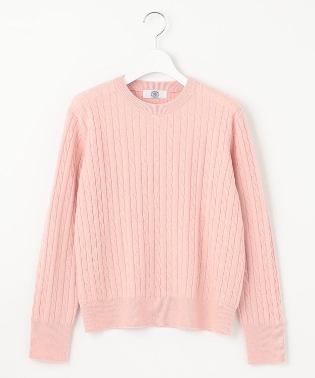 J.PRESS LADIES 【洗える】WOOL BLEND AIR ケーブル ニット ピンク系