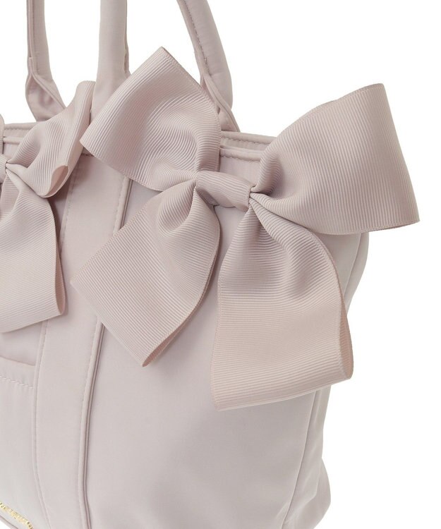 Maison de FLEUR ボリュームリボン2Wayトートバッグ Grayish Pink