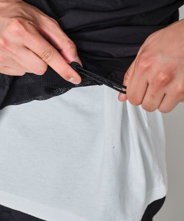 WEGO 【ユニセックス着用ITEM】フードナイロンベスト ブラック