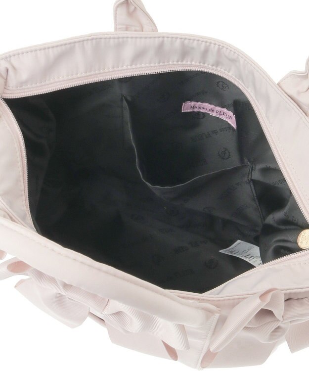 Maison de FLEUR ボリュームリボン2Wayトートバッグ Grayish Pink