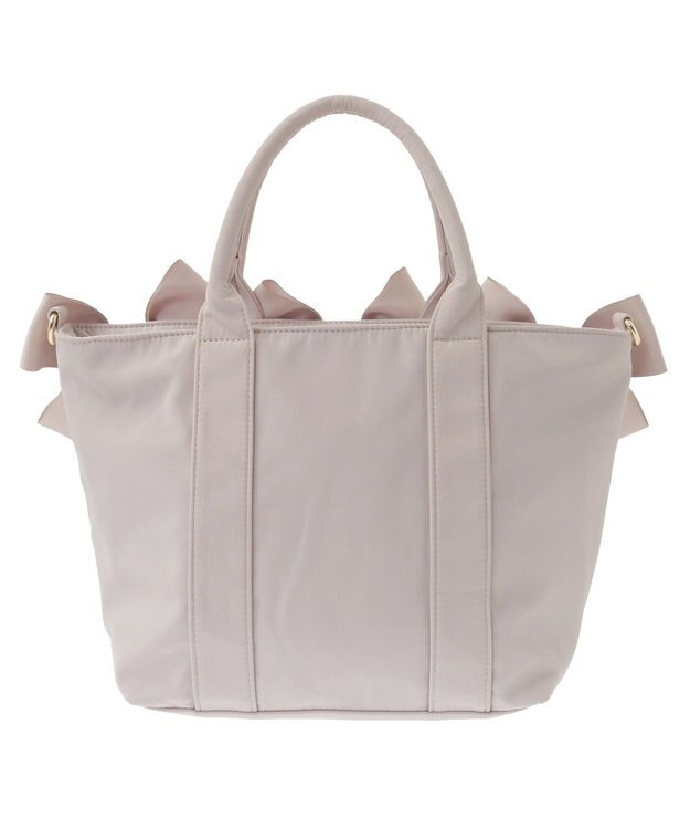 Maison de FLEUR ボリュームリボン2Wayトートバッグ Grayish Pink