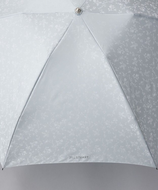 AURORA JILL STUART（ジル スチュアート）アンティーク小花&フルーツジャカード雨傘　(折り畳み・ミニ傘） シルバーグレー