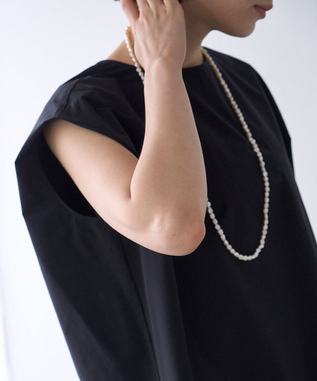 UNFILO FINE MOVE コクーンブラウス ブラック