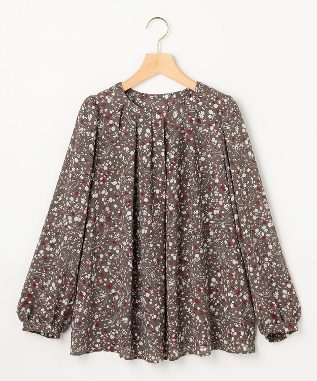 組曲 S プティフラワープリント ブラウス グレー系5