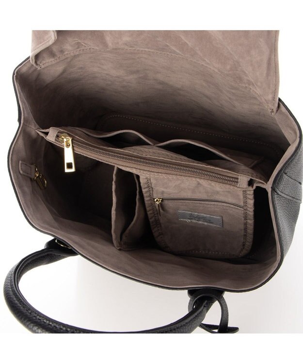 UNBILLION 【テレビ ドラマ着用アイテム】cachecache ショルダー付きパーテーション合成皮革トート ブラック