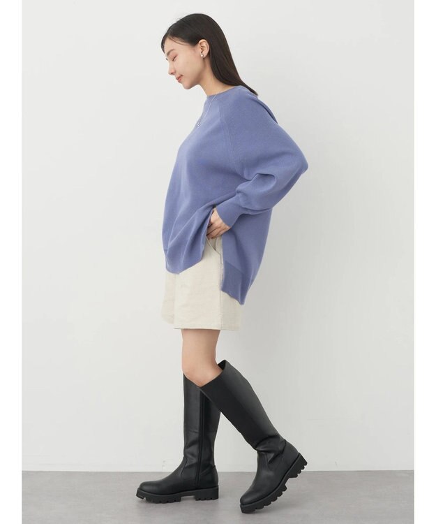 earth music&ecology サイドスリットルーズチュニック Blue
