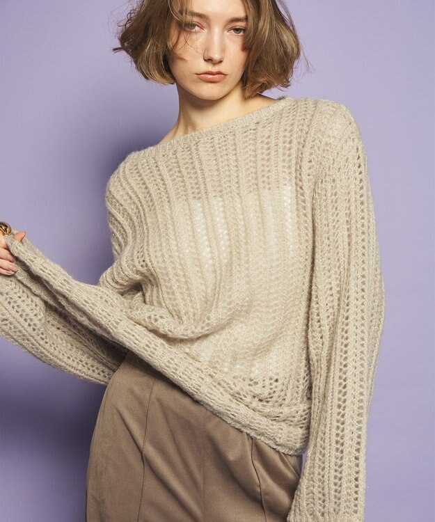uncrave フィラメントモヘアニット プルオーバー ベージュ