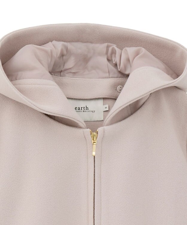 earth music&ecology 【フード取り外し可】2WAYフードコート Light Beige